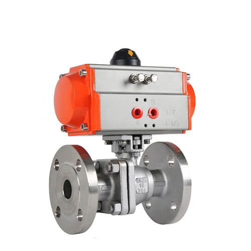 2″ PN40 flanged ball valve with double effect pneumatic actuator